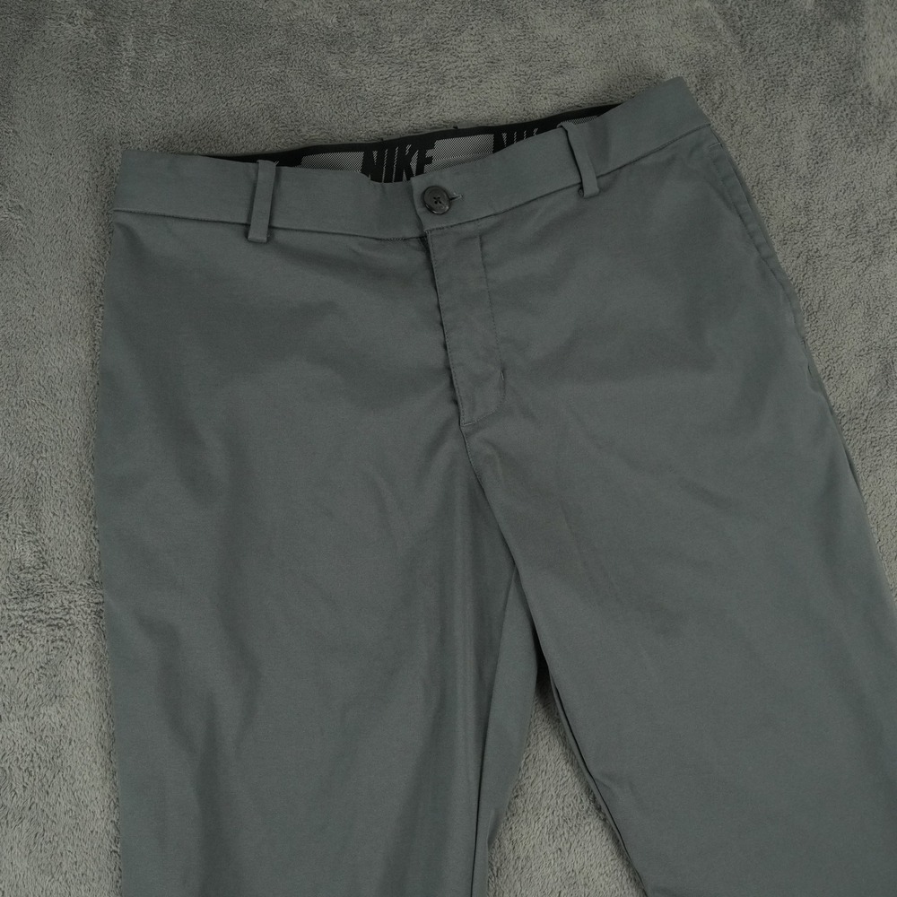 Nike Golf Pants Men Fits 33x29 Gray Dri-FIT Standard Fit Flat Front Chino